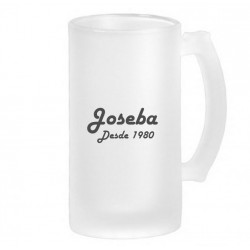 Jarra de cerveza personalizable con nombre