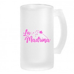 Jarra de cerveza personalizable La madrina