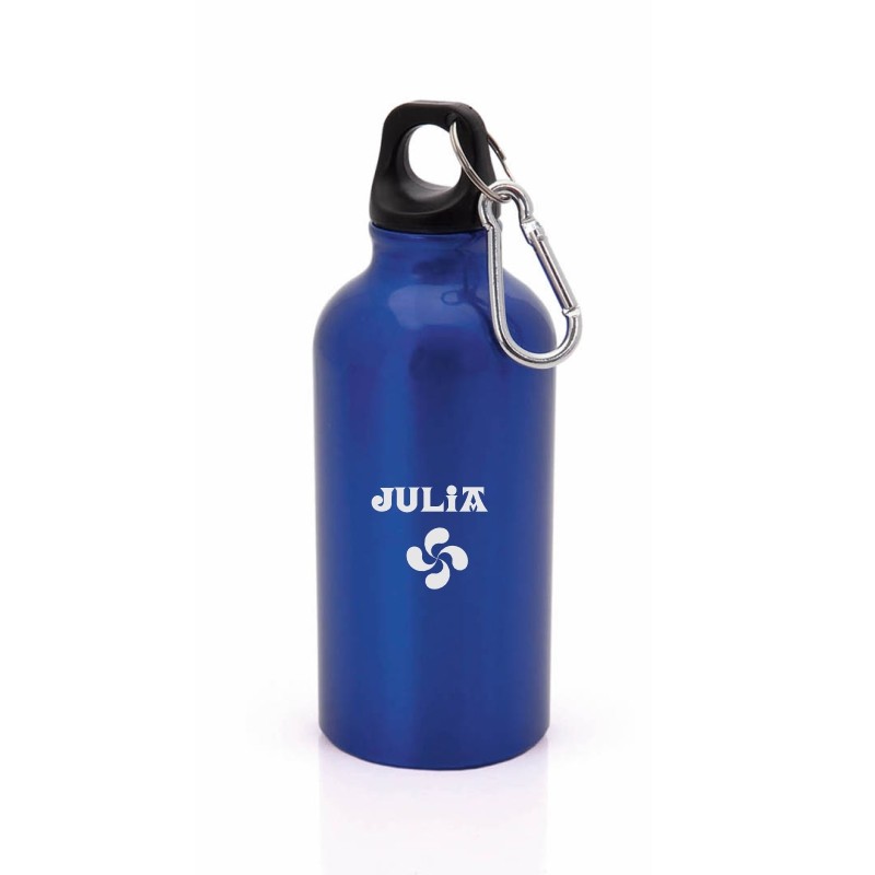Bidón personalizado azul con nombre y lauburu