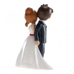 Figura tarta novios de espaldas trasera