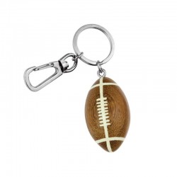 Llavero balón rugby madera