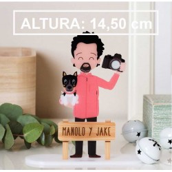 Figura personalizada fotografo y perro