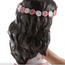 Figura comunión niña pelo rizado detalle