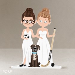 Figura tarta pareja novias deportistas