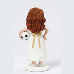 Figura comunión niña con pelota futbol
