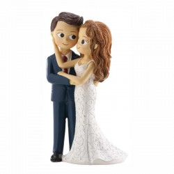 Figura tarta novios caricia en cara de lado