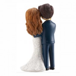 Figura tarta novios caricia en cara por detras