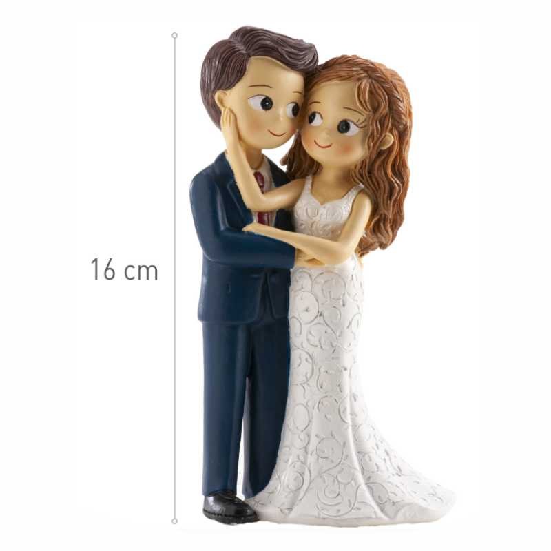 Figura tarta novios caricia en cara