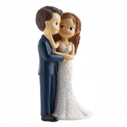 Figura tarta novios caricia en cara