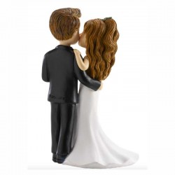 Figura boda beso con copas trasera
