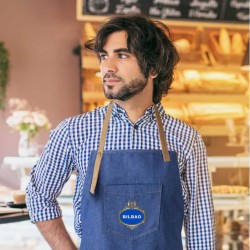 Delantal denim placa calles Bilbao