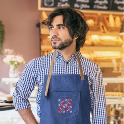 Delantal vaquero Baldosas Bilbao colores pastel modelo