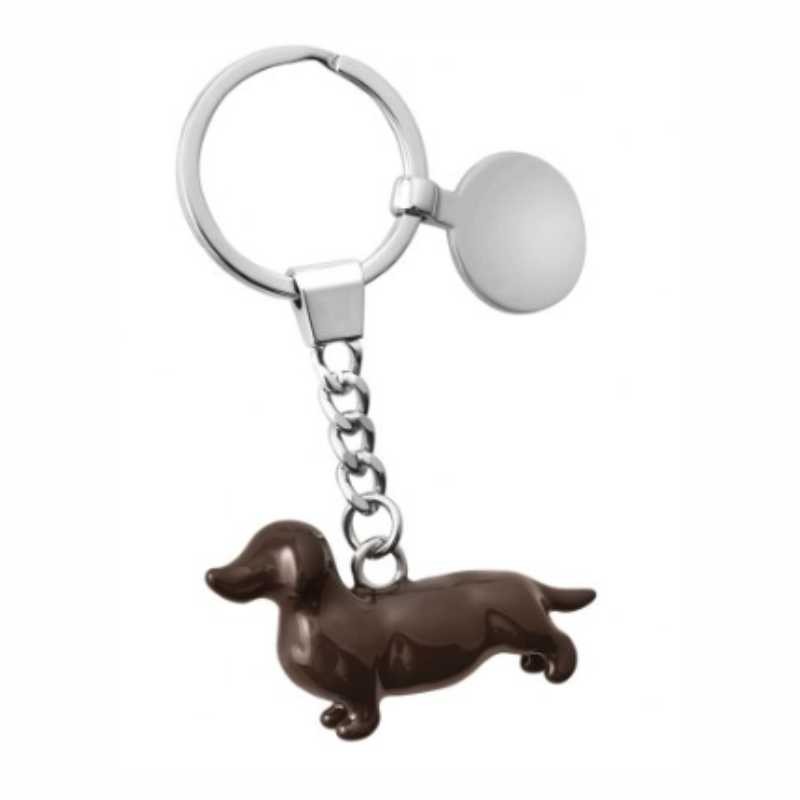 Llavero perro salchicha teckel marron