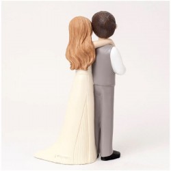 Figura tarta boda chico barba trasera